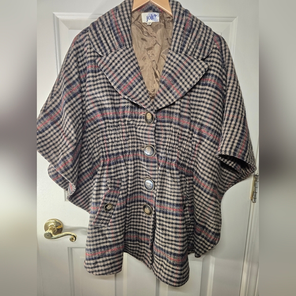 Jolt Jackets & Blazers - Jolt Plaid Cape Jacket - XS - Small